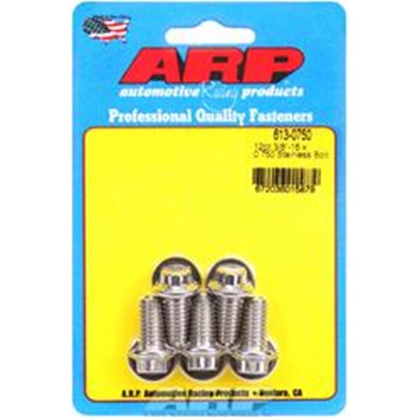 Whole-In-One 0.37 x 16 in. 0.750 in. 12-Point Bolt Kit - Stainless Steel WH3643296 - main