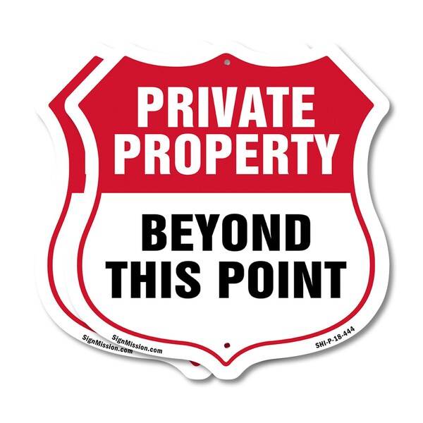 Signmission Private Property Shield Sign Private Pro, 18 inch X 18 inch, Plastic Sign, 2PK SHI-P-2PACK-18-444 - main