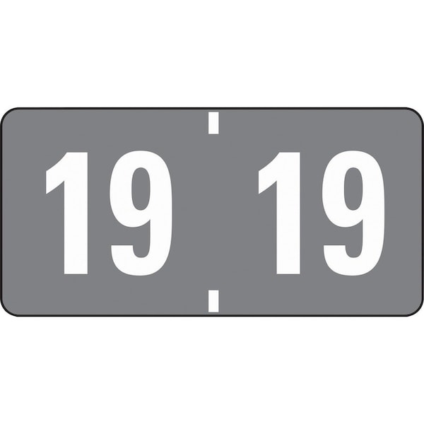 Smead YEARLY END TAB FILE FOLDER LABELS, 19, 0.75 X 1.5, GRAY, 500/ROLL 68319 - main