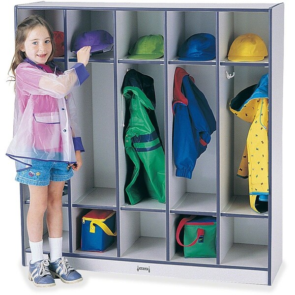 Jonti-Craft Rainbow Accents 5 Section Coat Locker, Navy 2681JCWW112 - main