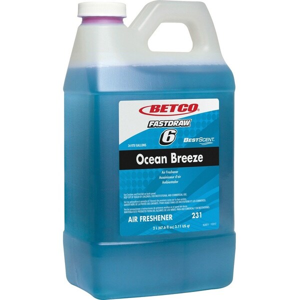 Betco Best Scent FastDraw 6 Ocean Breeze Deodorizer - 67.6 fl oz (2.1 quart) - Ocean Breeze Scent, 4PK 2314700 - main