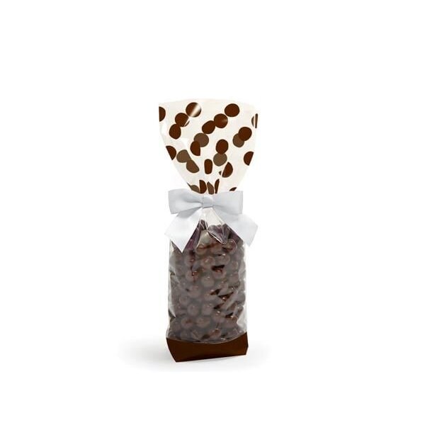 Nashville Wraps Chocolate Polka Dots 1.4 mil Cello Bags, 2.25x1.5x8.75, 100PK 96261 - main