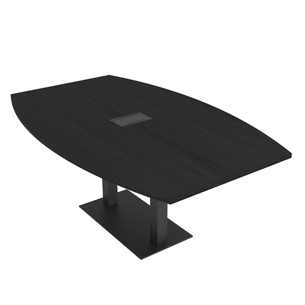 Skutchi Designs Boat Conference Table With Power Unit, 48 in W, 84 in L, Black HAR-BOT-48x84-DOU.BK-U999ST19-EBLK - main