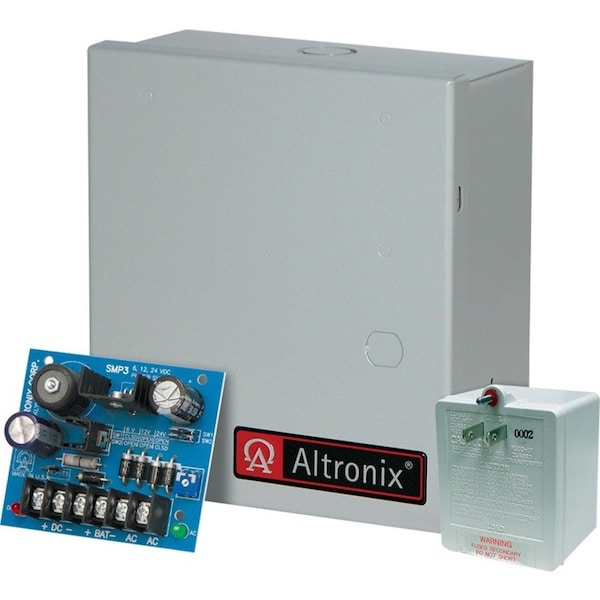 Altronix Power Supply/Charger Board and Plug-in Transformer, 6/12VDC at 2 5A, BC100 Enclosure SMP3ET - main