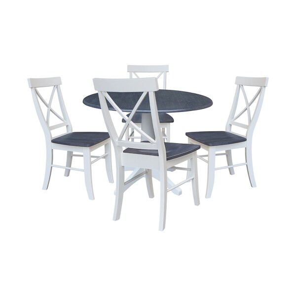 Whitewood Industries Extension Dining Tables, 45 in L, 38 in H, Parawood, 5 Piece Set K05-42DPT-27-C613-4 - main