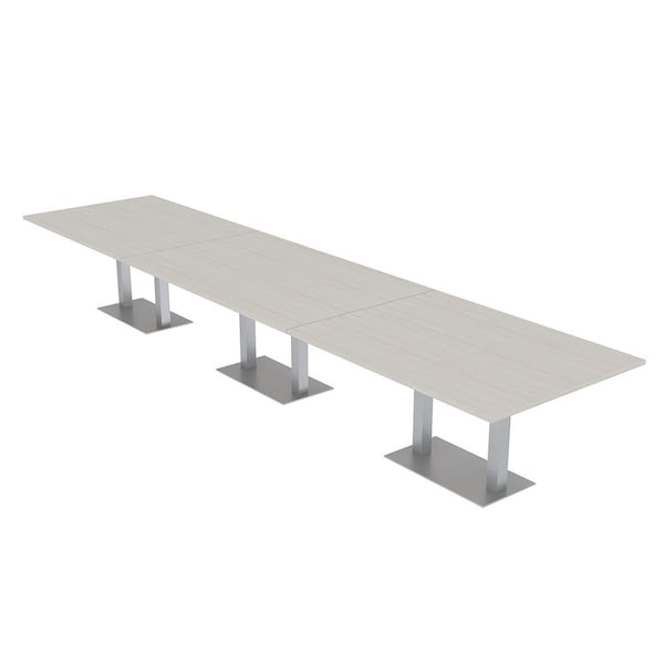 Skutchi Designs Rectangle Conference Table With Power, 48 in W, 216 in L, Ivory HAR-REC-48X216-DOU-K458-NA - main