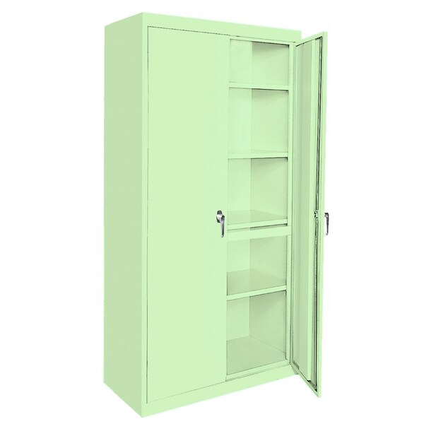 Steel Cabinets Usa Adjustable Storage Cabinet, 78 in H, 48 in W, Pastel Green, 5 Shelves AAH-48RBMAG2-PT GRN - main