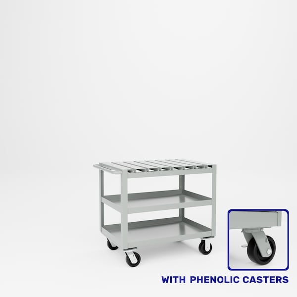 Pucel Slat Top Cart, 24 in W x 36 in D x 33.5 in H, Gray S-36-DT-3-P - main
