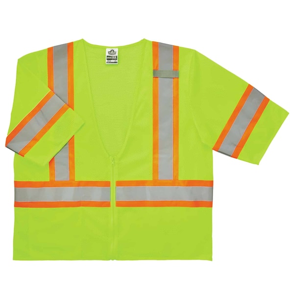 Ergodyne Two-Tone Safety Vest w/Sleeves 2XL/3XL Class 3 U Back, , Zipper 1 Pockets, 1 Mic Tab 8330Z - main