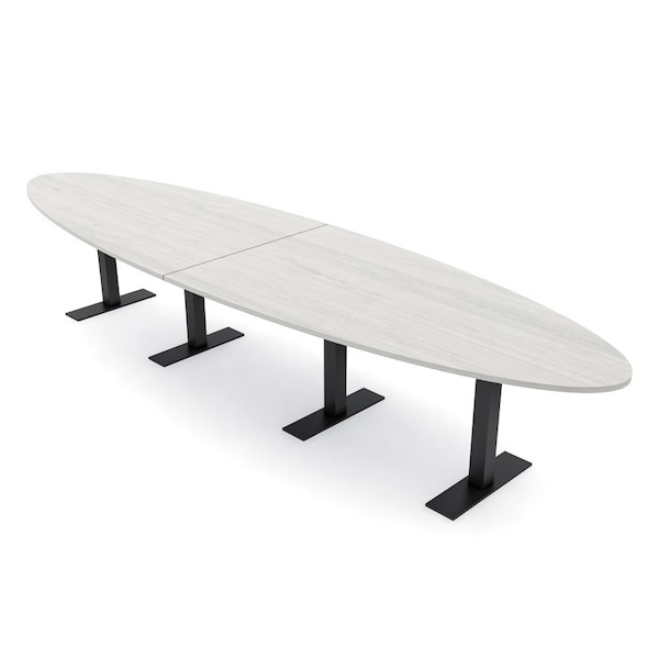 Skutchi Designs 14ft Oval Conference Table With Power | Harmony Series | 12 Person Meeting Room Table HAR-OVL-48X168-T.BK-K458-NA - main