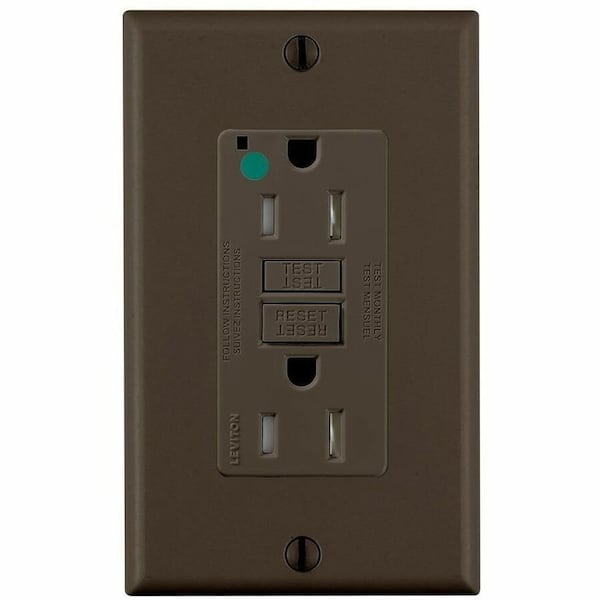 Leviton Self-Test GFCI Receptacle, Hospital Grade, 15 Amp, 125 Volt, 5-15R NEMA GFTR1-HG - main