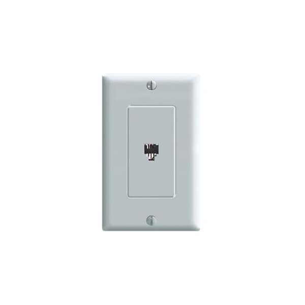 Leviton Telephone Wall Jack, Ivory 40649-I - main