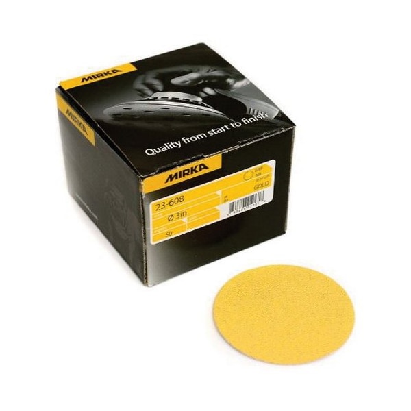 Mirka Abrasives 23608320 23 Series Semi-Open Coated Grip-On Sanding Disc, 3 in, P320 Grit, Aluminum Oxide-50 pieces 23-608-320 - main