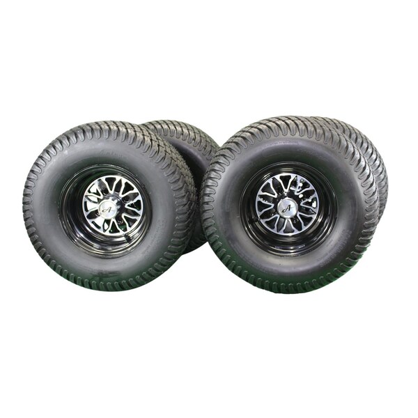 Antego 22x11.00-10 Turf tire with 10x7 Fusion Glossy Black Wheels for Golf Cart Single A1070139009030422110010 - main