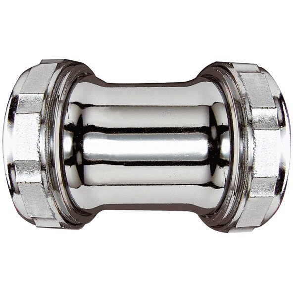 Keeney Mfg Double Slip 1-1/4'' Chrome-Plated Brass Straight Coupling 669K - main
