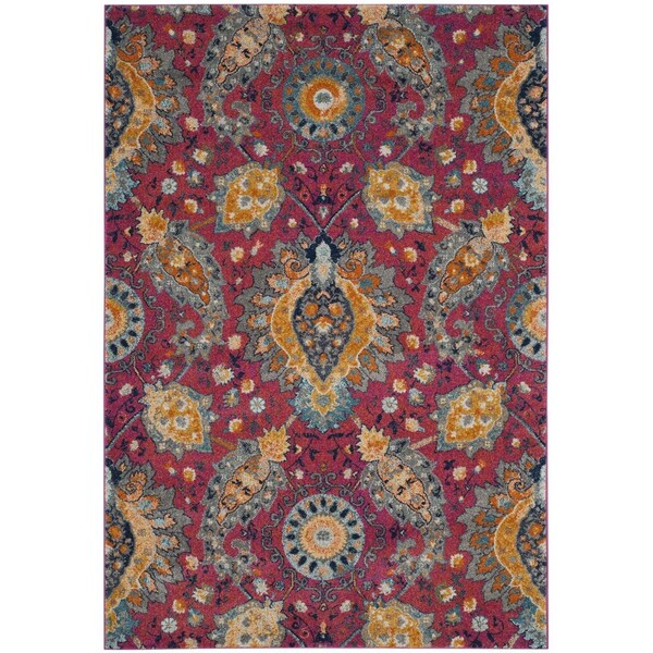 Safavieh Madison Small Rectangle Area RugFuchsia & Gold 4 x 6 ft. MAD600A-4 - main
