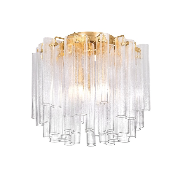 Corbett Lighting Varenna 3 Light Semi Flush in Vintage Gold Leaf 502-20-VGL - main
