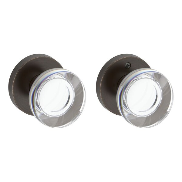 Baldwin Passage Contemporary Crystal Knob with Contemporary Round Rose with 6AL Latch and Dual Strike PSCCYCRR112 - main