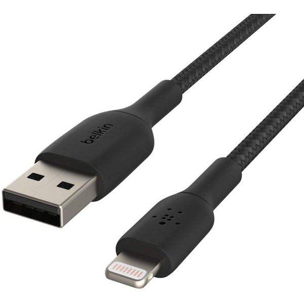 Belkin Braided Lightning to USB-A Cable (1m / 3.3ft, Black) CAA002BT1MBK - main