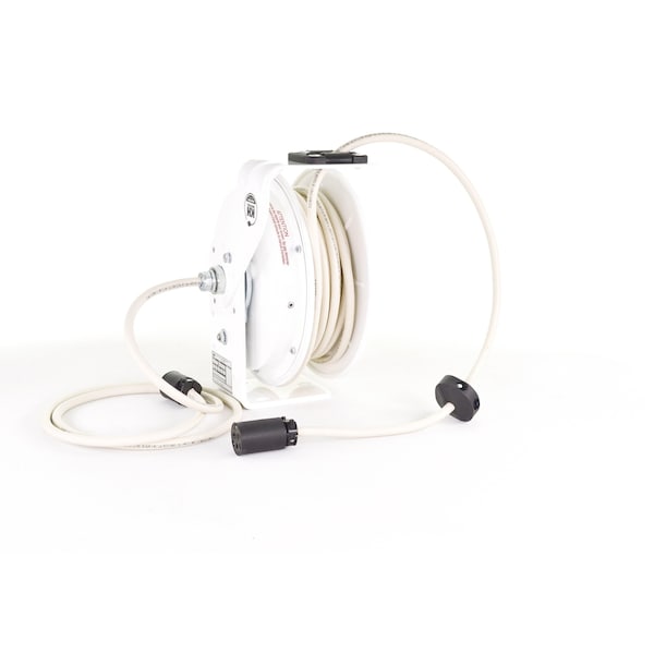 Kh Industries Retractable Cord Reel, 20 Amp, White Reel, 5-20R, 50ft 12/3 White Sjow RTBB3LW-C520-P12K - main