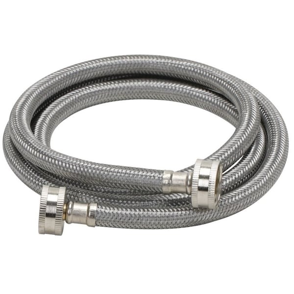 Fluidmaster Washing Machine Discharge Hose, 3/4 in ID, 60 in L, Female, Stainless Steel 9WM60 - main