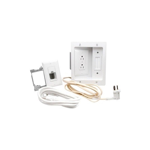 On-Q In-Wall TV Power and Cable Management Kit, White - White CPT306WV1 - main