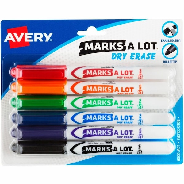 Avery Marks A Lot Pen-Style Dry Erase Mar, PK6 24481 - main