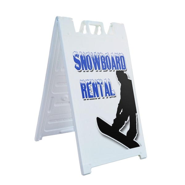 Signmission Snowboard Rental, A-Frame & 2 Decals Installed, Heavy-Duty Plastic Frame SBHD-D-2436-Snowboard Rental - main