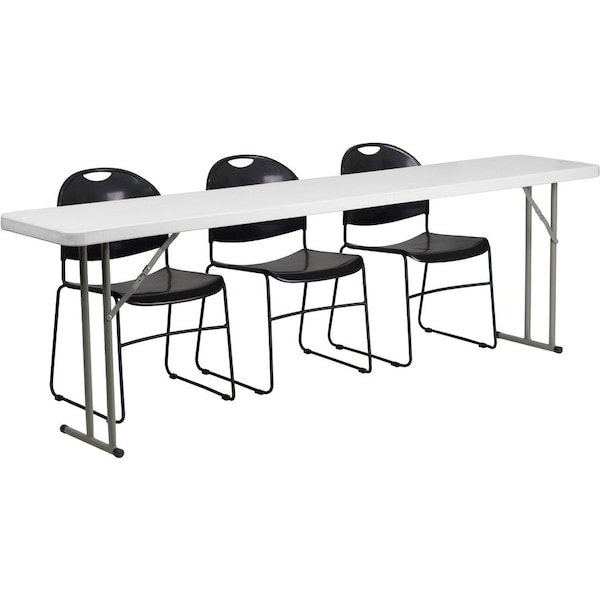 Flash Furniture Rectangle Folding Table, Plastic Top, White RB-1896-1-GG - main