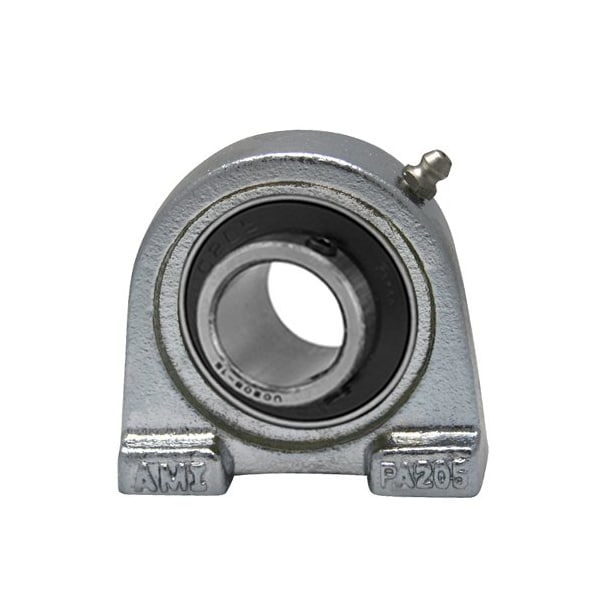 Ami Bearings SINGLE ROW BALL BEARING - 35MM WIDE SET SCREW NICKEL TAPPED BASE PLW BLK UCPA207NP - main