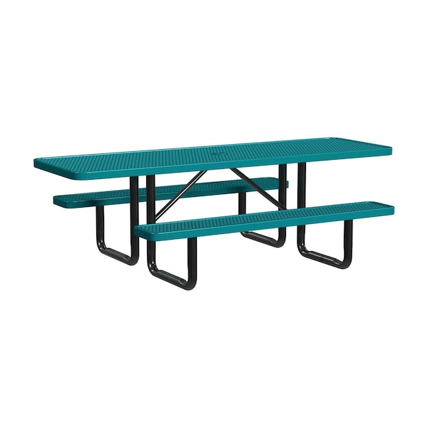 Leisure Craft 8 FT ADA Accessible Outdoor Picnic Table with 2 Bench Seats, Teal T8XPP-ADA-TEAL - main