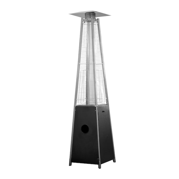 Homeroots 41000 BTU Black Steel Propane Triangular Pyramid Standing Patio Heater 480573 - main