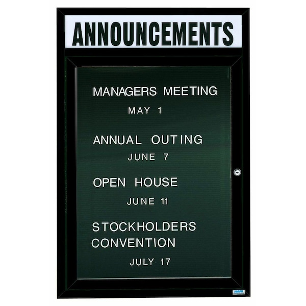 Aarco Illuminated Outdoor Enclosed Directory w/ Al Frame Header, Bronze Anodized, 48''Hx36''W OADC4836HIBA - main