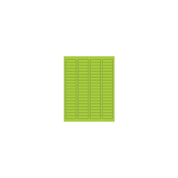Bubblefast 1 3/4 x 1/2'' Fluorescent Green Rectangle Laser Labels-80 Labels per Sheet BFLL170GN - main
