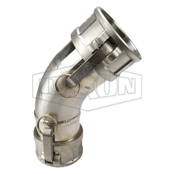 Dixon 45Deg Cam and Groove Elbow, 3 in, Female Coupler, 316 SS, Domestic 300DD-45SS - main