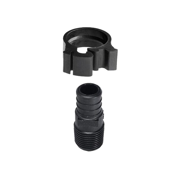 Flair-It PEXLOCK Pipe Adapter, 3/4 x 1/2 in, PEX x MPT, Polysulfone, Black, 100 psi Pressure Pair 30857 - main