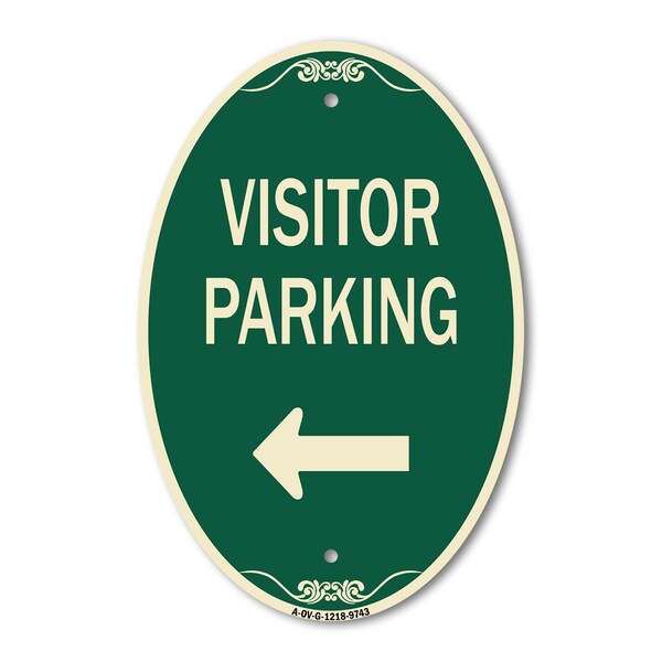 Signmission Visitor Parking Left, 12 Inch X 18 Inch Designer, Heavy Gauge Aluminum A-OV-G-1218-9743 - main