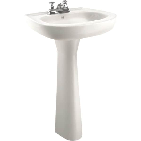 Cato Jazmin Wht Vitreous China Pedestal Sink with 4'' Faucet Centers J3001010100 - main