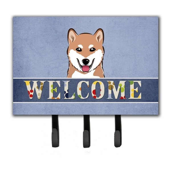 Carolines Treasures Shiba Inu Welcome Leash & Key Holder CA77406 - main