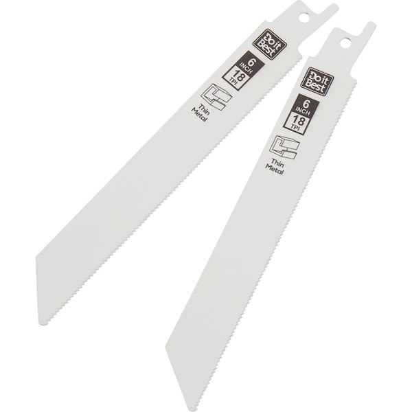 Do It Best Reciprocating Saw Blade, Thin Metal, 6 in, 18 TPI, Bi-Metal, 2-Pk QJDIB-RS-004 - main