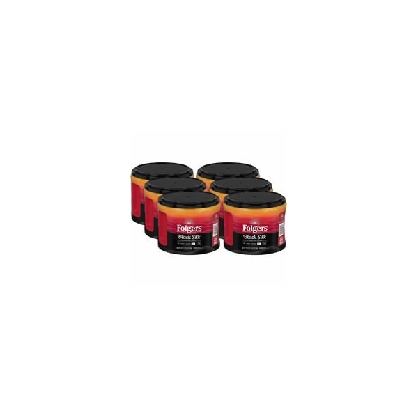 Folgers Ground Black Silk Coffee, Dark, 22.6 oz Per Canister, Ground, Black Silk, 6PK 30439 - main