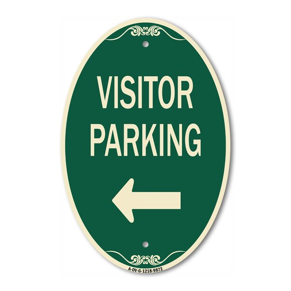Signmission Visitor Parking 1, 12 Inch X 18 Inch Architectural Oval, Heavy Gauge Aluminum A-OV-G-1218-9872 - main