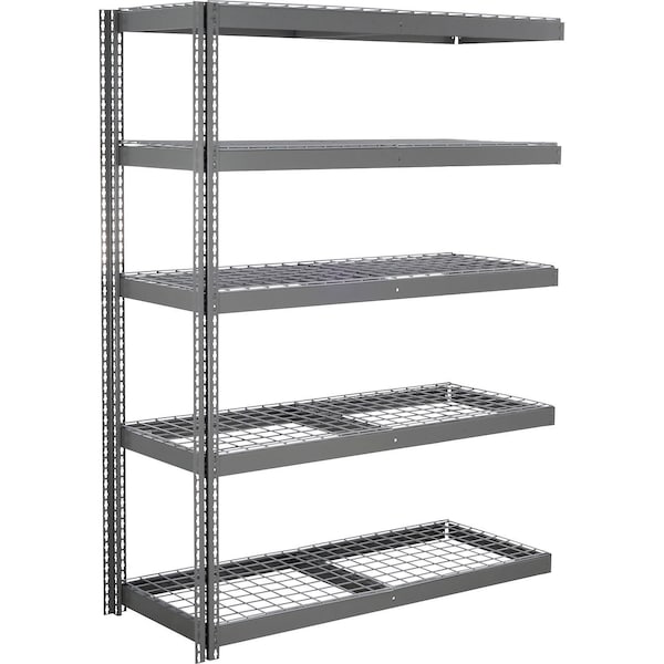 Global Industrial 5 Shelf, Heavy Duty Boltless Shelving Add On, 60"W x 24"D x 72"H, Wire Deck B3164508 - main