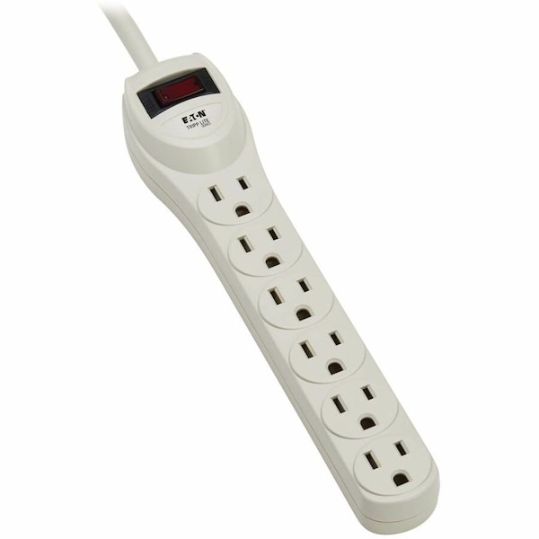 Tripp Lite Outlet Strip, Industrial, 6 5-15R, 5-15P, 4 ft., Light Gray PS6 - main