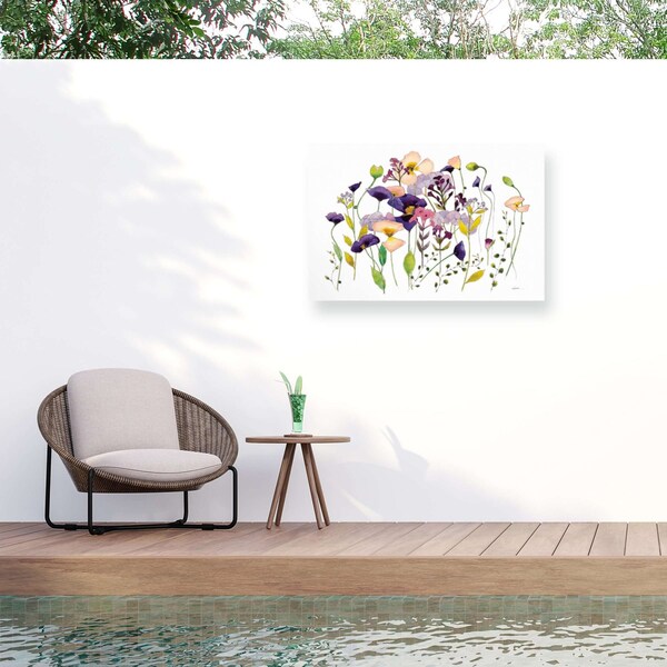 Trademark Fine Art Outdoor Canvas Art Shirley Novak 'Pink and Purple Poppies' Wall Art for Patios, or Gardens WAP32402-OC3047WR - main