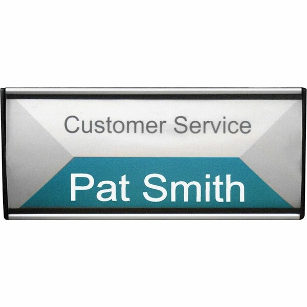 Advantus PPLPOINTER, PEOPLE POINTER WALL/DOOR SIGN, ALUMINUM BASE, 8.75 X 4, BLACK/SILVER 75390 - main