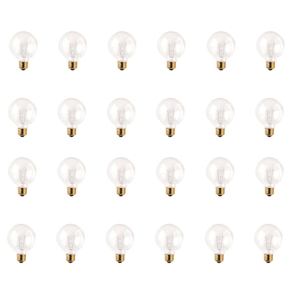Bulbrite Incandescent Dimmable 40W Globe G25 Light Bulbs, Medium E26 Screw Base, 2700K, 24PK 861047 - main