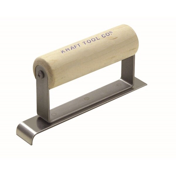 Kraft Tool Kraft Tools 6"x1" 1/4" R Stainless Steel Narrow Edger w/Wood Handle CF111 - main