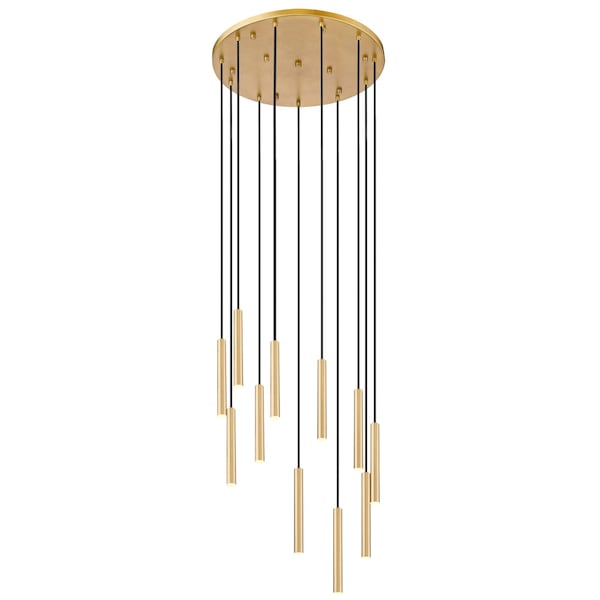 Z-Lite Forest 11 Light Chandelier, Modern Gold, 24 In W x 12 In H 919MP12-11R-MGLD-LED - main