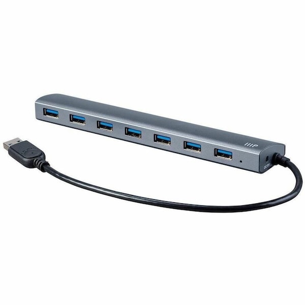 Monoprice Usb 3.0 7-Port Aluminum Hub_ w/ Ac Adapter 21672 - main